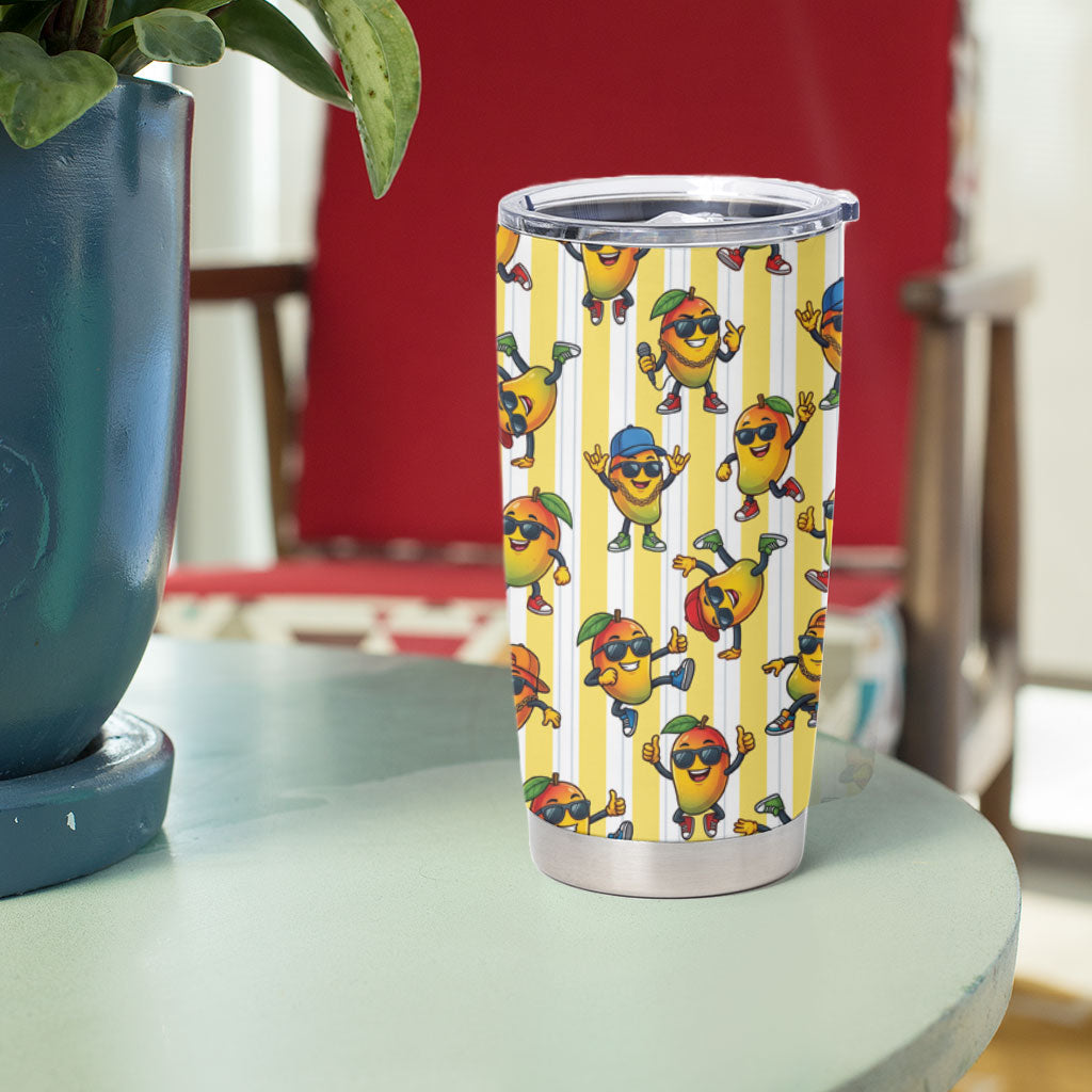 Funny Hawaii Mango Hip Hop Cartoon Tumbler Cup Summer Beach Party