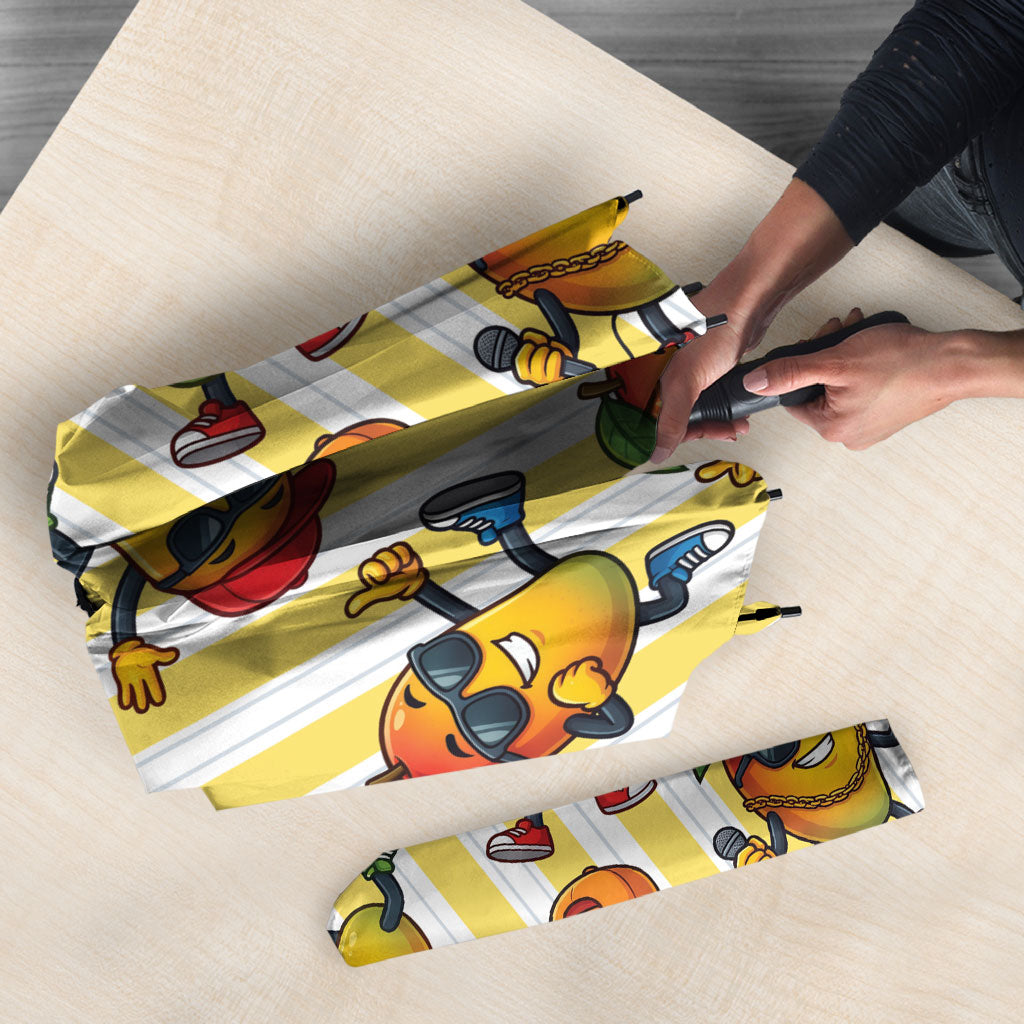 Funny Hawaii Mango Hip Hop Cartoon Umbrella Summer Beach Party