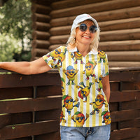 Funny Hawaii Mango Hip Hop Cartoon Women Polo Shirt Summer Beach Party