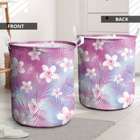 Pink Aloha Hawaiian Laundry Basket Tropical Flower Palm Leaf Pattern LT19 - Polynesian Pride