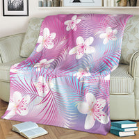 Pink Aloha Hawaiian Blanket Tropical Flower Palm Leaf Pattern LT19 - Polynesian Pride