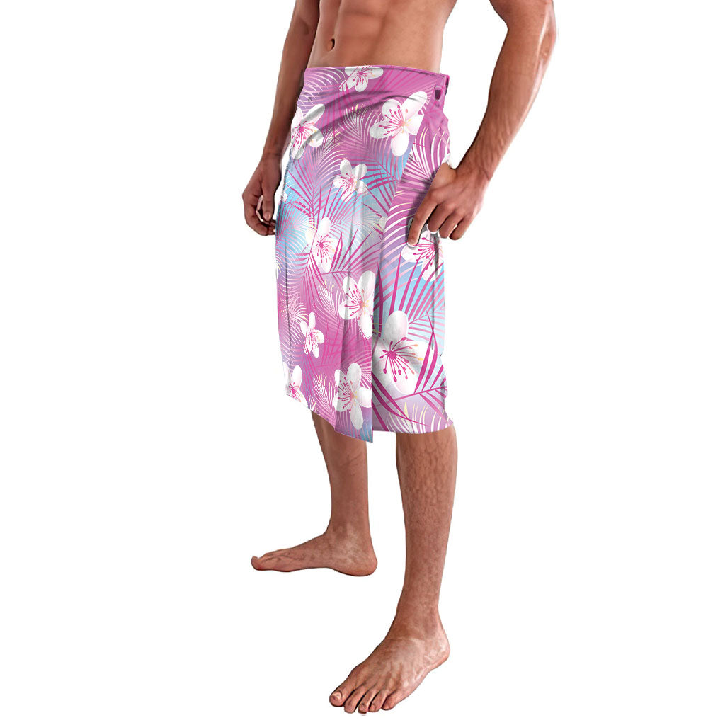 Pink Aloha Hawaiian Lavalava Tropical Flower Palm Leaf Pattern LT19 - Polynesian Pride