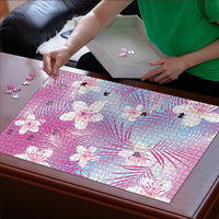 Pink Aloha Hawaiian Puzzle Tropical Flower Palm Leaf Pattern LT19 - Polynesian Pride
