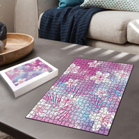 Pink Aloha Hawaiian Puzzle Tropical Flower Palm Leaf Pattern LT19 - Polynesian Pride