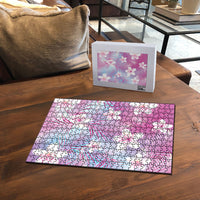 Pink Aloha Hawaiian Puzzle Tropical Flower Palm Leaf Pattern LT19 - Polynesian Pride