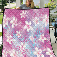 Pink Aloha Hawaiian Quilt Tropical Flower Palm Leaf Pattern LT19 Pink - Polynesian Pride