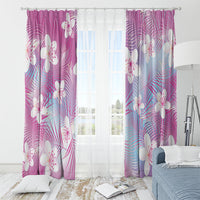 Pink Aloha Hawaiian Window Curtain Tropical Flower Palm Leaf Pattern LT19 - Polynesian Pride