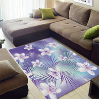 Purple Aloha Hawaiian Area Rug Tropical Flower Palm Leaf Pattern LT19 - Polynesian Pride