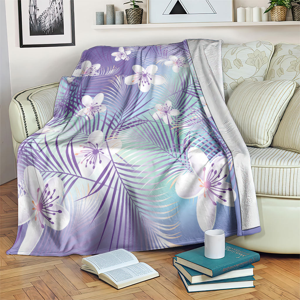 Purple Aloha Hawaiian Blanket Tropical Flower Palm Leaf Pattern LT19 Purple - Polynesian Pride