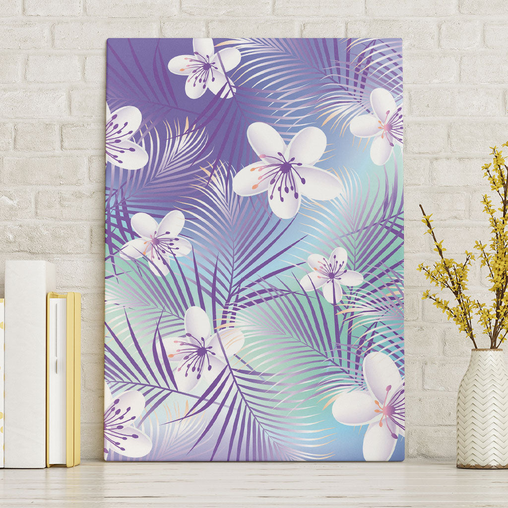Purple Aloha Hawaiian Canvas Wall Art Tropical Flower Palm Leaf Pattern LT19 Without Frame Purple - Polynesian Pride