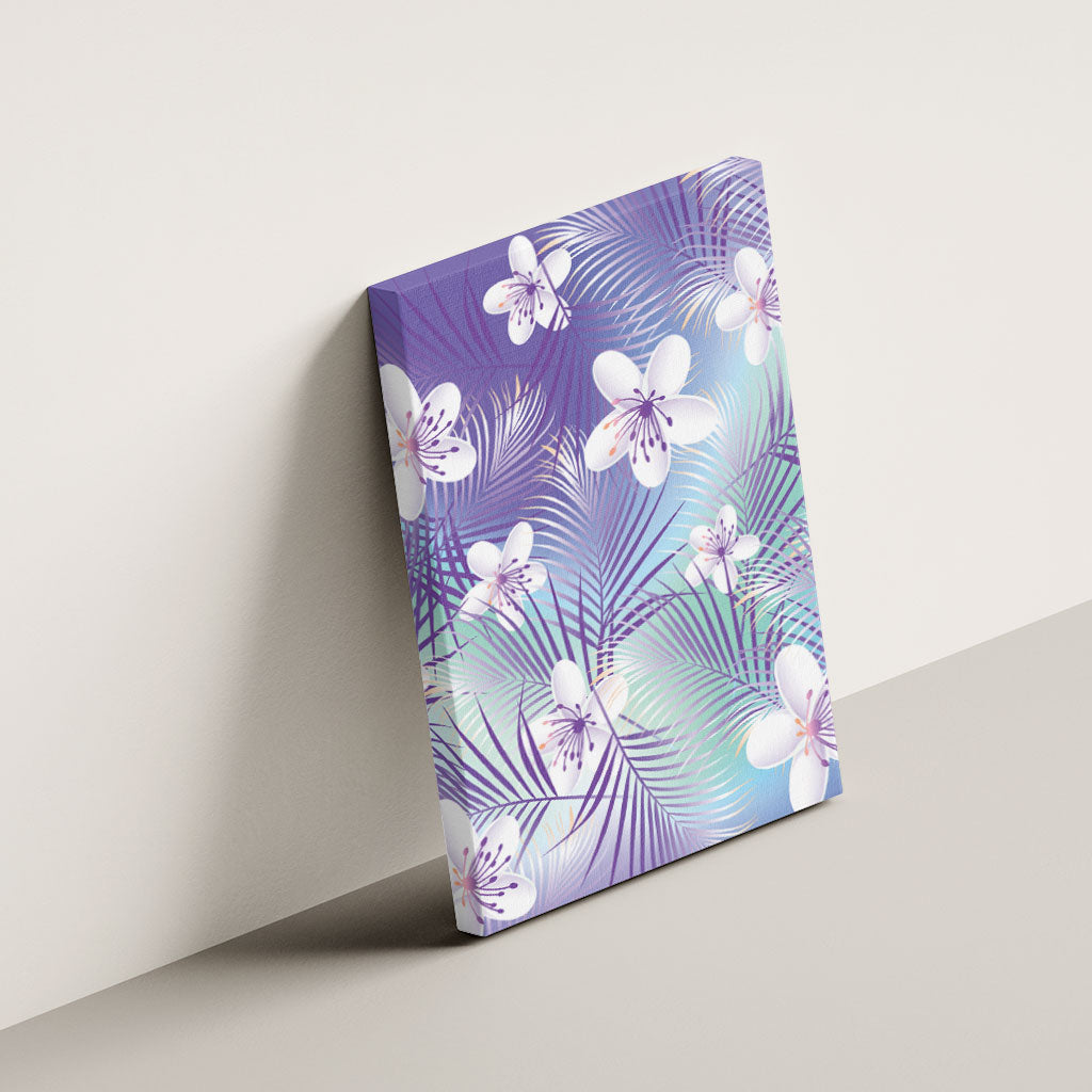 Purple Aloha Hawaiian Canvas Wall Art Tropical Flower Palm Leaf Pattern LT19 - Polynesian Pride