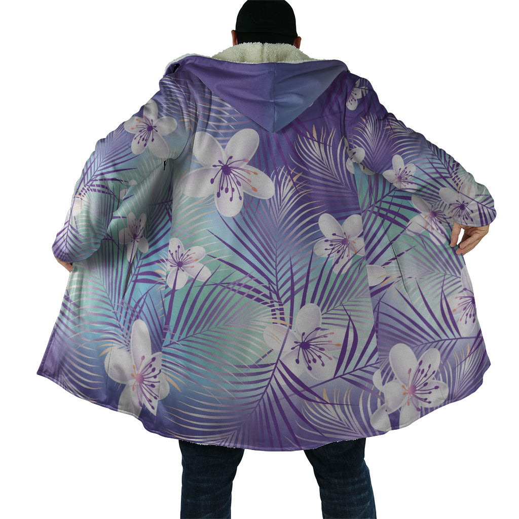 Purple Aloha Hawaiian Cloak Tropical Flower Palm Leaf Pattern LT19 - Polynesian Pride