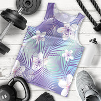 Purple Aloha Hawaiian Men Tank Top Tropical Flower Palm Leaf Pattern LT19 - Polynesian Pride