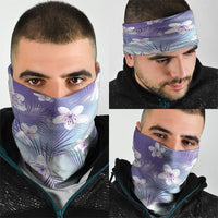 Purple Aloha Hawaiian Neck Gaiter Tropical Flower Palm Leaf Pattern LT19 - Polynesian Pride