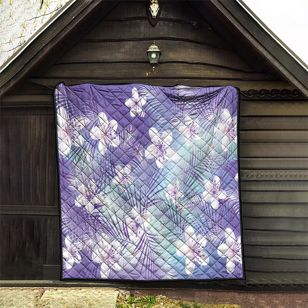 Purple Aloha Hawaiian Quilt Tropical Flower Palm Leaf Pattern LT19 - Polynesian Pride