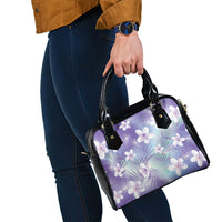 Purple Aloha Hawaiian Shoulder Handbag Tropical Flower Palm Leaf Pattern LT19 - Polynesian Pride