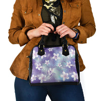 Purple Aloha Hawaiian Shoulder Handbag Tropical Flower Palm Leaf Pattern LT19 - Polynesian Pride
