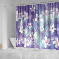 Purple Aloha Hawaiian Shower Curtain Tropical Flower Palm Leaf Pattern LT19 - Polynesian Pride