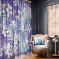 Purple Aloha Hawaiian Window Curtain Tropical Flower Palm Leaf Pattern LT19 - Polynesian Pride