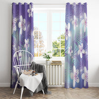 Purple Aloha Hawaiian Window Curtain Tropical Flower Palm Leaf Pattern LT19 - Polynesian Pride
