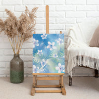 Blue Aloha Hawaiian Canvas Wall Art Tropical Flower Palm Leaf Pattern LT19 - Polynesian Pride