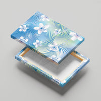 Blue Aloha Hawaiian Canvas Wall Art Tropical Flower Palm Leaf Pattern LT19 - Polynesian Pride