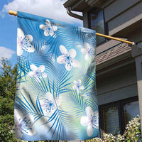 Blue Aloha Hawaiian Garden Flag Tropical Flower Palm Leaf Pattern LT19 - Polynesian Pride