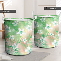 Green Aloha Hawaiian Laundry Basket Tropical Flower Palm Leaf Pattern LT19 - Polynesian Pride