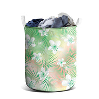 Green Aloha Hawaiian Laundry Basket Tropical Flower Palm Leaf Pattern LT19 - Polynesian Pride