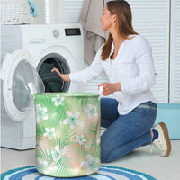 Green Aloha Hawaiian Laundry Basket Tropical Flower Palm Leaf Pattern LT19 - Polynesian Pride