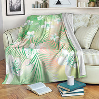 Green Aloha Hawaiian Blanket Tropical Flower Palm Leaf Pattern LT19 Green - Polynesian Pride