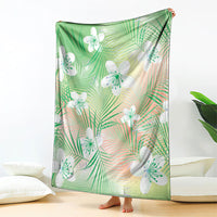 Green Aloha Hawaiian Blanket Tropical Flower Palm Leaf Pattern LT19 - Polynesian Pride