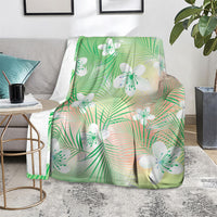 Green Aloha Hawaiian Blanket Tropical Flower Palm Leaf Pattern LT19 - Polynesian Pride