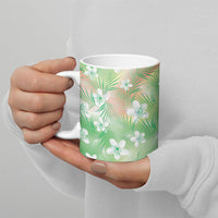 Green Aloha Hawaiian Ceramic Mug Tropical Flower Palm Leaf Pattern LT19 - Polynesian Pride