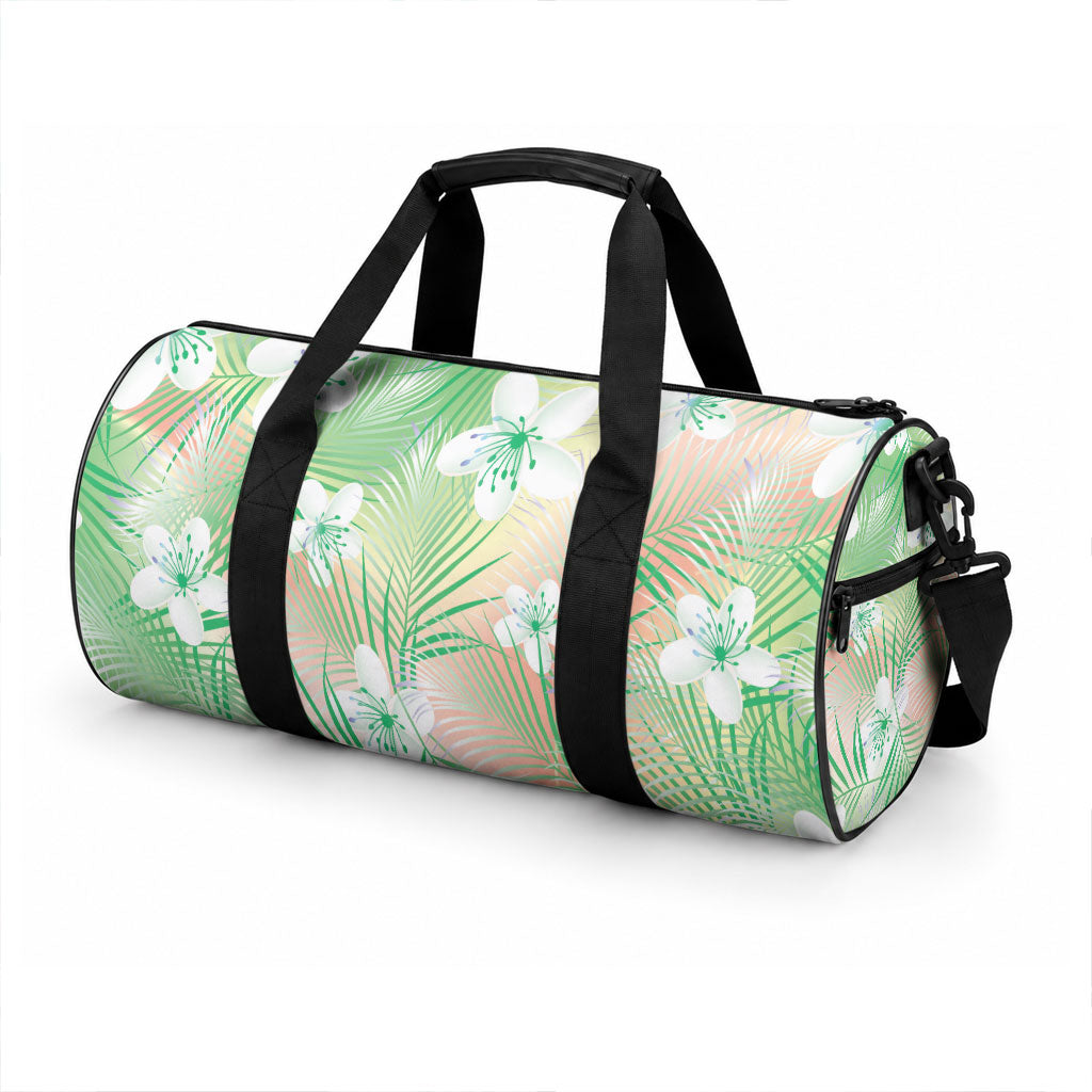 Green Aloha Hawaiian Duffle Bag Tropical Flower Palm Leaf Pattern LT19 - Polynesian Pride