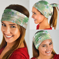 Green Aloha Hawaiian Neck Gaiter Tropical Flower Palm Leaf Pattern LT19 - Polynesian Pride