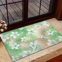 Green Aloha Hawaiian Rubber Doormat Tropical Flower Palm Leaf Pattern LT19 - Polynesian Pride