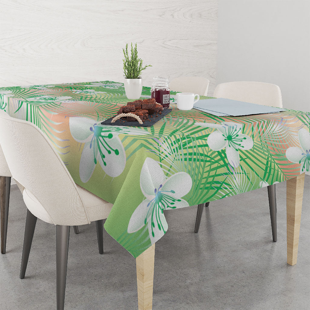 Green Aloha Hawaiian Tablecloth Tropical Flower Palm Leaf Pattern LT19 - Polynesian Pride