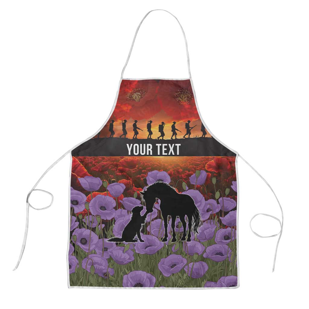 Personalised ANZAC Day Apron Remembering the Animals of War LT19 Purple - Polynesian Pride