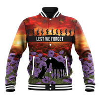 Personalised ANZAC Day Baseball Jacket Remembering the Animals of War