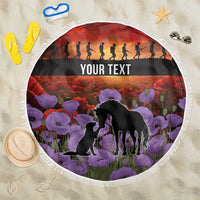 Personalised ANZAC Day Beach Blanket Remembering the Animals of War