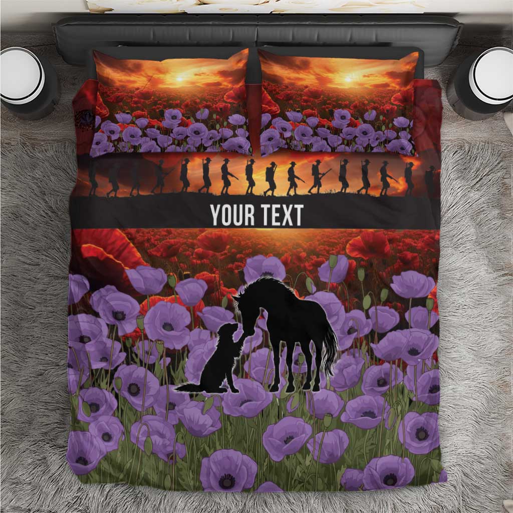 Personalised ANZAC Day Bedding Set Remembering the Animals of War LT19 Purple - Polynesian Pride