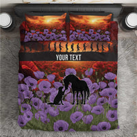 Personalised ANZAC Day Bedding Set Remembering the Animals of War LT19 Purple - Polynesian Pride