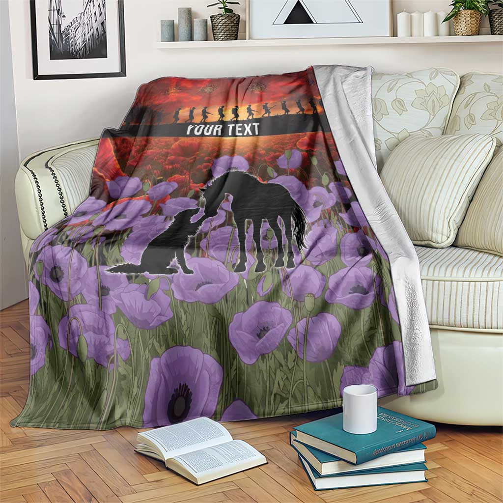 Personalised ANZAC Day Blanket Remembering the Animals of War