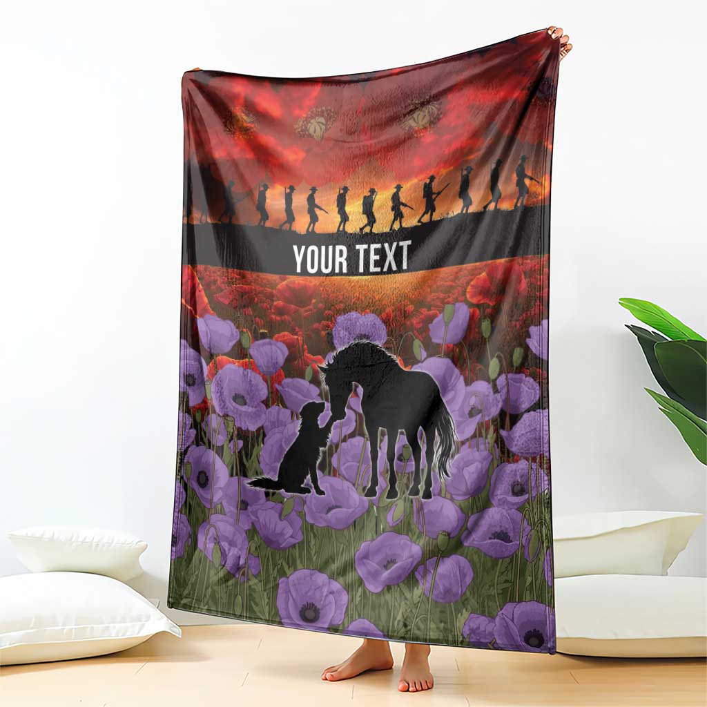Personalised ANZAC Day Blanket Remembering the Animals of War