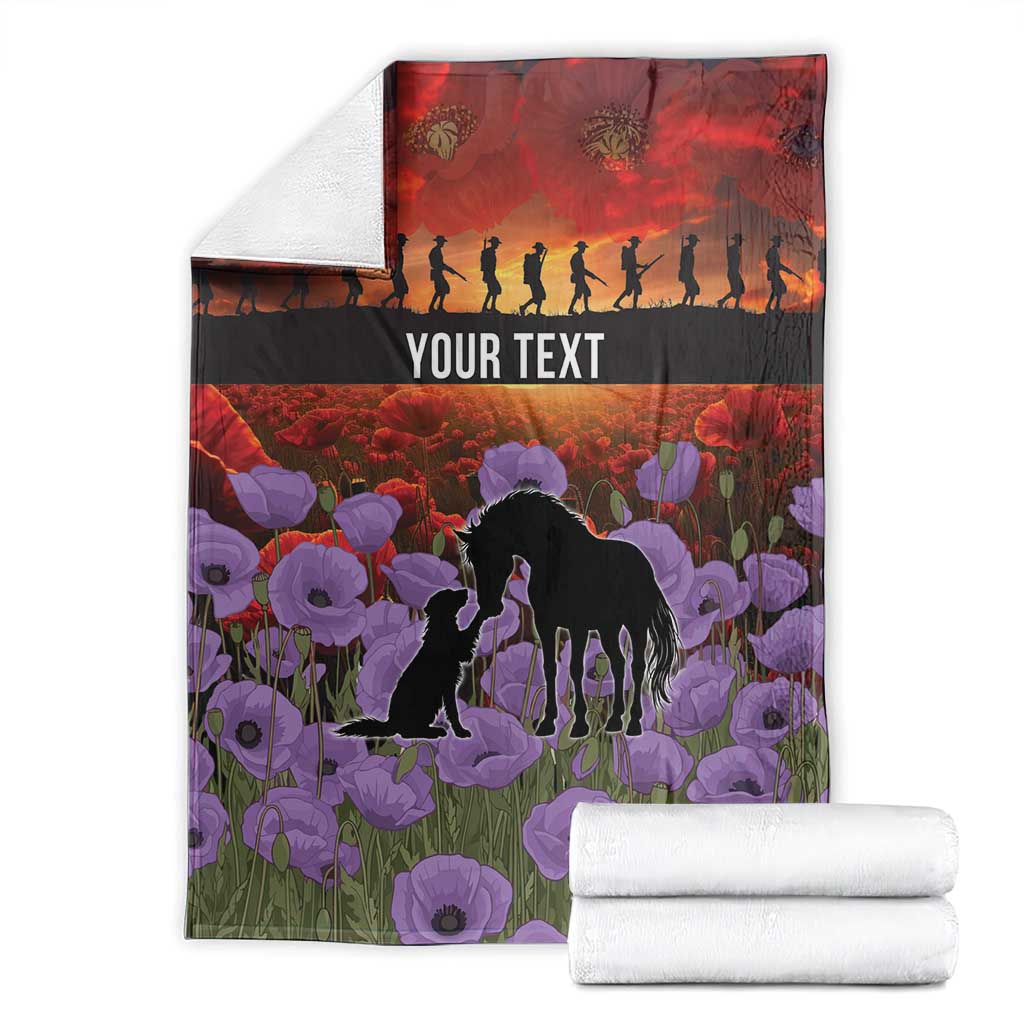 Personalised ANZAC Day Blanket Remembering the Animals of War