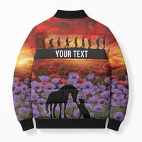 Personalised ANZAC Day Bomber Puffer Jacket Remembering the Animals of War