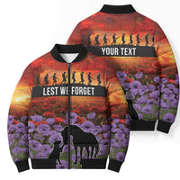 Personalised ANZAC Day Bomber Puffer Jacket Remembering the Animals of War