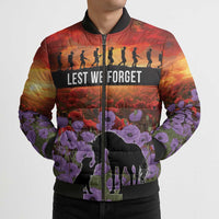 Personalised ANZAC Day Bomber Puffer Jacket Remembering the Animals of War