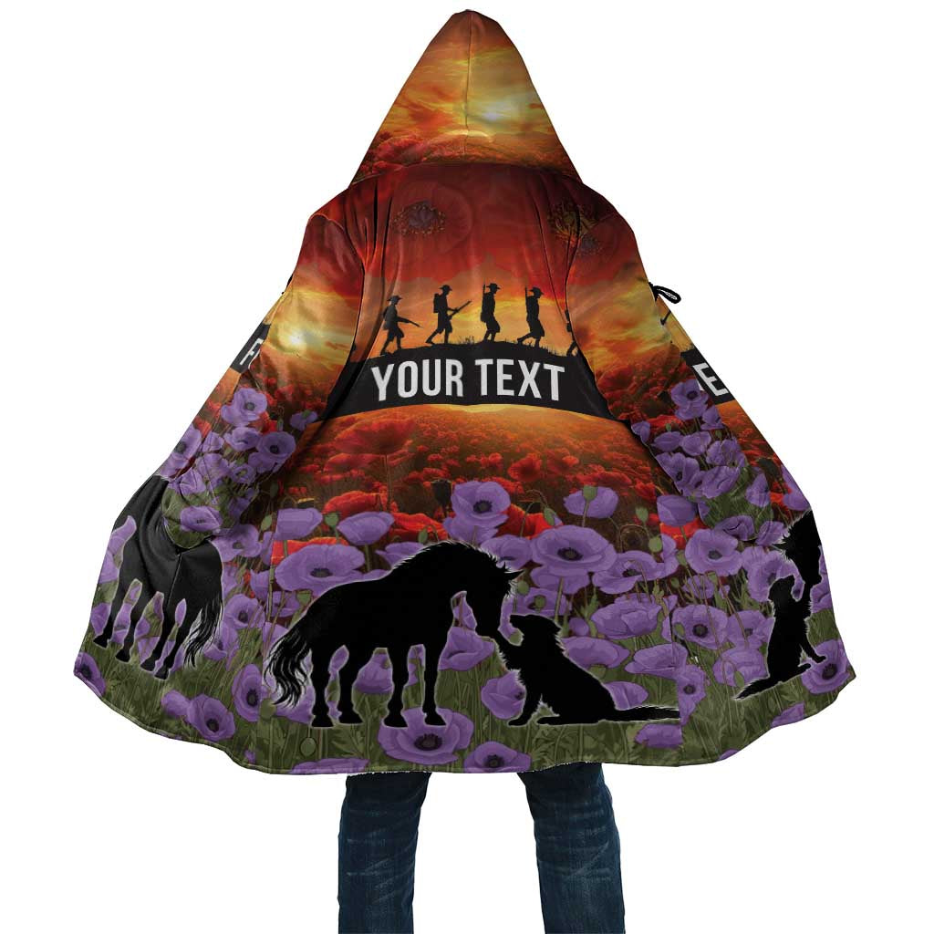 Personalised ANZAC Day Cloak Remembering the Animals of War